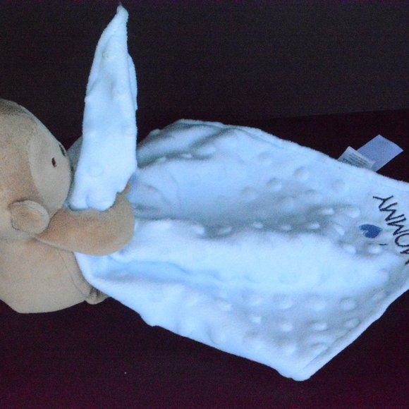 Carters Blue Monkey Minky Lovey Baby Blanket Plush - Picture 9 of 9